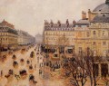 place du théâtre francais efecto lluvia Camille Pissarro